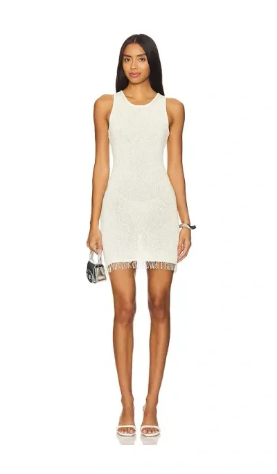 Asta Resort Natalia Mini Dress In Ivory Sequin