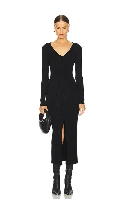 Astr Glenda Sweater Dress In Black