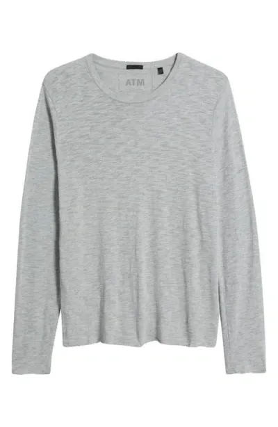 Atm Anthony Thomas Melillo Raw Edge Long Sleeve T-shirt In Heather Grey