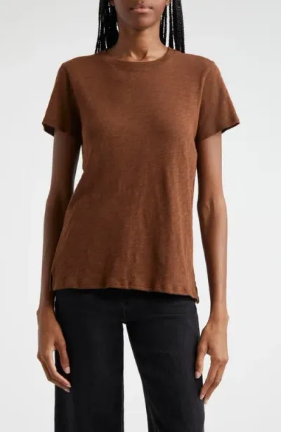 Atm Anthony Thomas Melillo Schoolboy Cotton Crewneck T-shirt In Pecan Brown