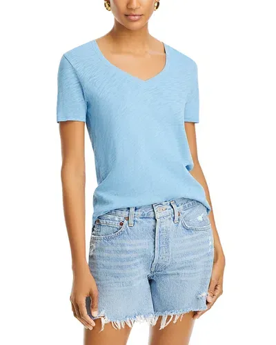 Atm Anthony Thomas Melillo Short Sleeve V-neck Tee In Summer Sky