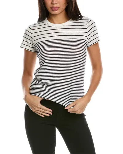 Atm Anthony Thomas Melillo Mix Stripe Cotton T-shirt In White