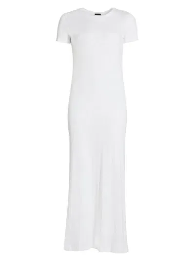 Atm Anthony Thomas Melillo 4x2 Cotton Rib Short-sleeve Maxi Dress In White