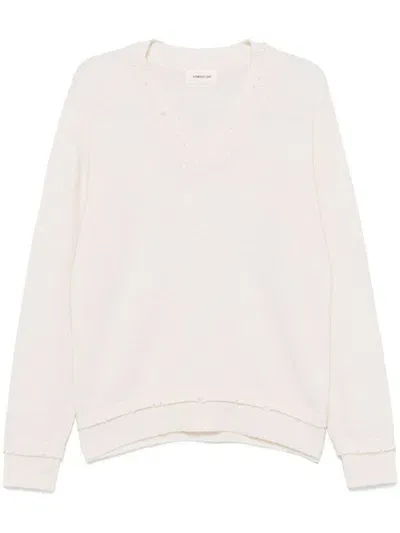 Atomo Factory Distressed Sweater In Neutrals