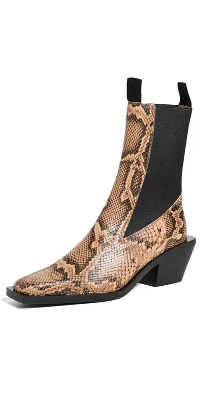 Atp Atelier Apollosa Nocciola Printed Snake Boots Nocciola