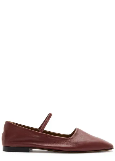 Atp Atelier Petina Mary Jane Leather Flats In Burgundy