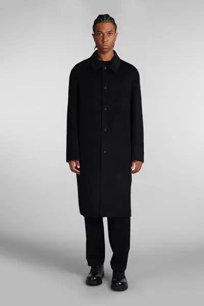 Attachment Coat In Black Wool