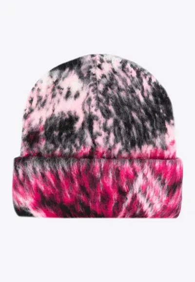 Attico Abstract Print Beanie In Multicolor