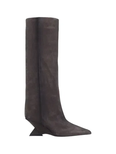 Attico Cheope Tube Boots In Dark Grey