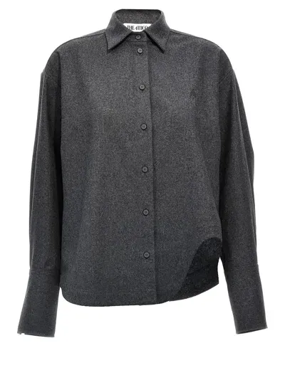 Attico Eliza Shirt, Blouse Gray In Grey