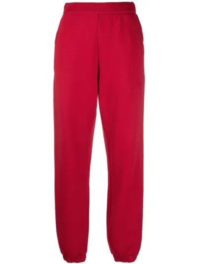 Attico Logo Print Track Pants In Red