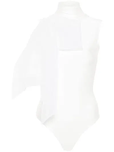 Atu Body Couture Draped-detail Bodysuit In White