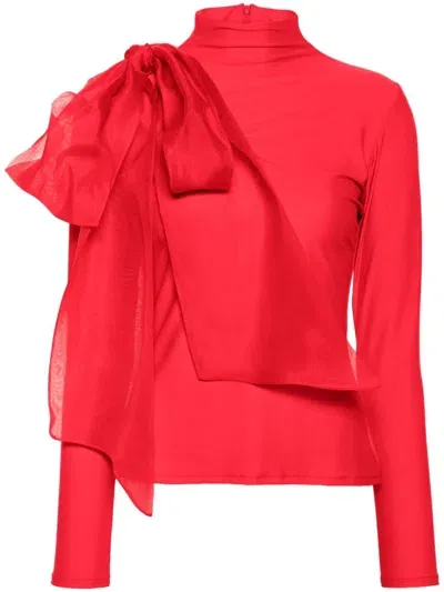 Atu Body Couture Draped-detail Top In Red