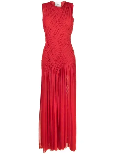 Atu Body Couture Emotional Interwoven Maxi Dress In Red