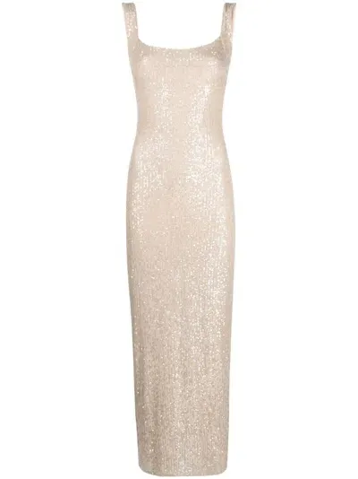 Atu Body Couture Sleeveless Sequinned Dress In Neutrals