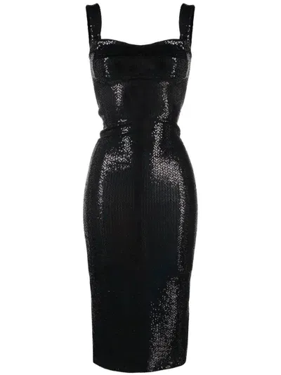 Atu Body Couture Textured-finish Sleeveless Dress In Black