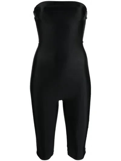 Atu Body Couture Strapless Bodycon Jumpsuit In Black