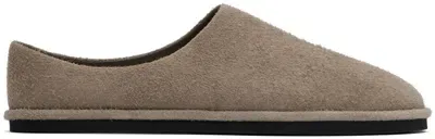 Auralee Beige Suede Slippers