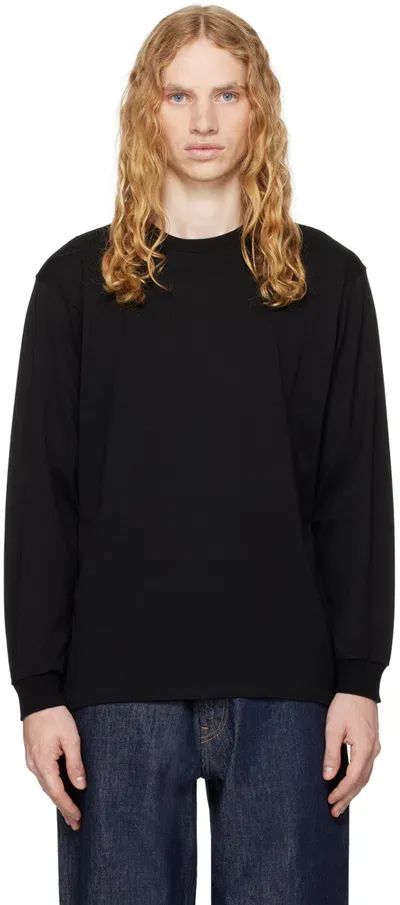 Auralee Black Luster Plaiting Long Sleeve T-shirt