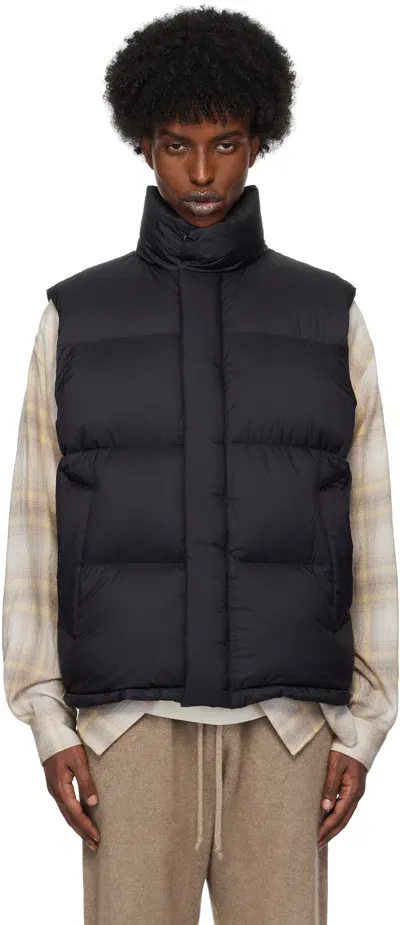 Auralee Black Super Light Nylon Ripstop Down Vest