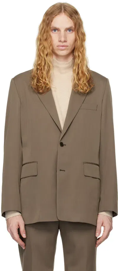 Auralee Brown Light Wool Max Gabardine Blazer In Top Brown