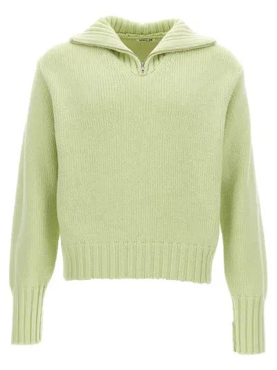 Auralee Half Zip Sweater Sweater, Cardigans In Green