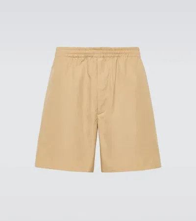 Auralee High Count Cotton Shorts In Beige