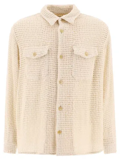 Auralee Homespun Summer Tweed Shirts White