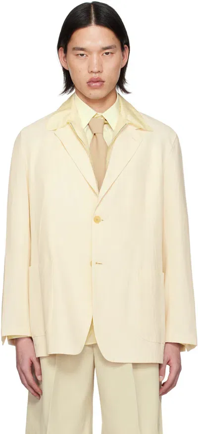 Auralee Off-white Viyella Blazer In Ivory