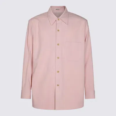 Auralee Pink Wool Shirt In Light Pink