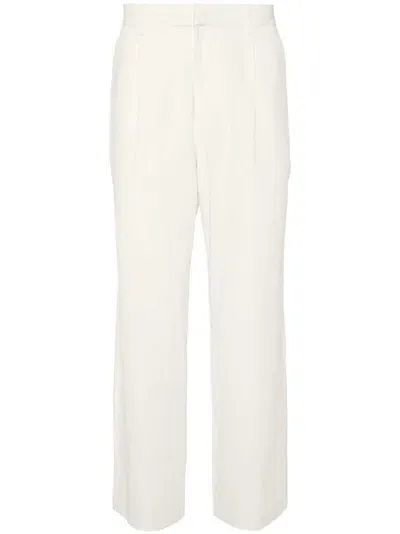 Auralee Pleat-detail Trousers In Neutrals