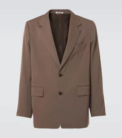 Auralee Wool Gabardine Blazer In Brown