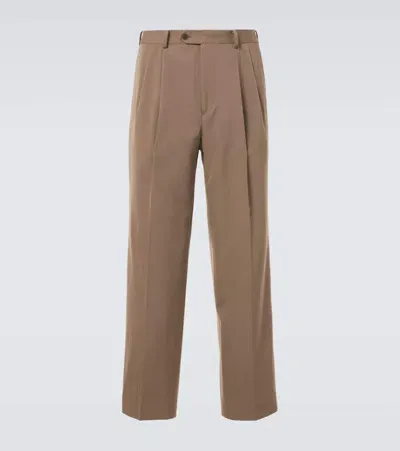 Auralee Wool Gabardine Wide-leg Pants In Brown