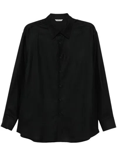 Auralee Wool Shirt In Black