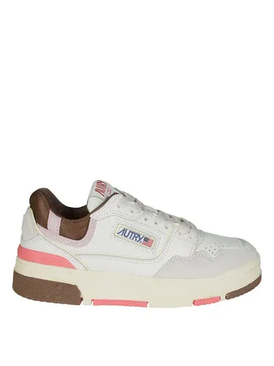 Autry Leather Sneakers With Suede Insert In White