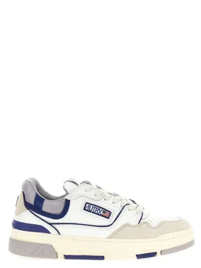 Autry Clc Leather Sneakers In Mult/mat Tw Blue/blue