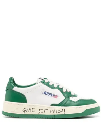 Autry Medalist Leather Sneakers In Green