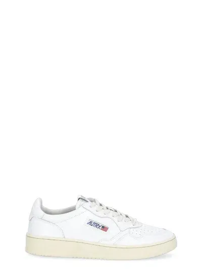 Autry White Leather And Fabric Sneakers