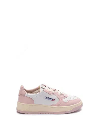 Autry Two-tone Low Medalist Sneakers In Rose