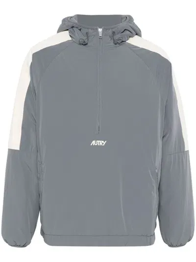 Autry Padded Hoodie In Grey