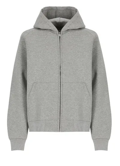 Autry Grey Hoodie With Tonal Embroidery In Cotton Blend Man