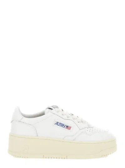 Autry White Low Top Sneakers In Neutrals