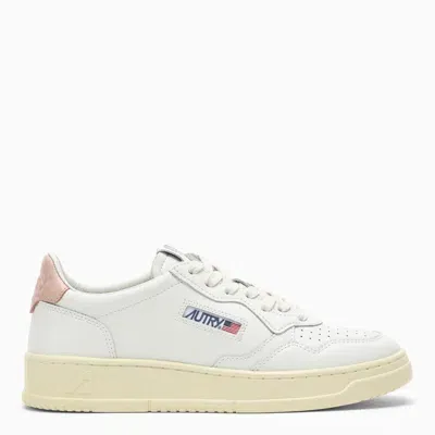 Autry Women's Medalist Low White & Pink Leather Trainers