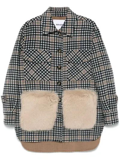 Ava Adore Plaid Coat In Brown