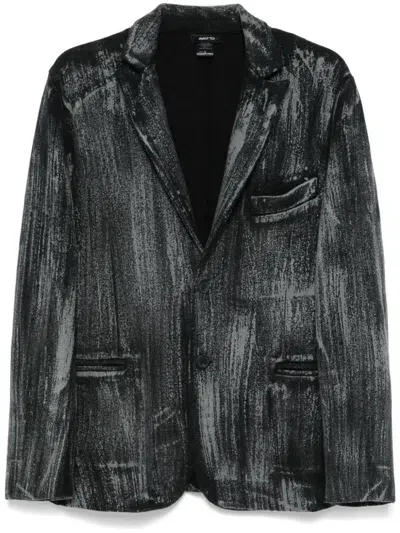 Avant Toi Printed Blazer In Black