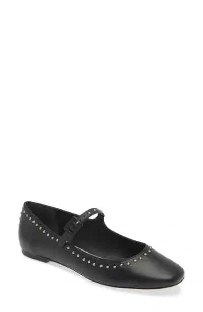 Avec Les Filles Adelle Studded Mary Jane Flat In Black