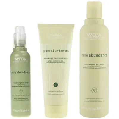 Aveda Pure Abundance Volumising Trio- Shampoo, Conditioner & Hair Spray In White