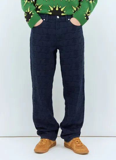 Awake Ny Jacquard Jeans In Navy