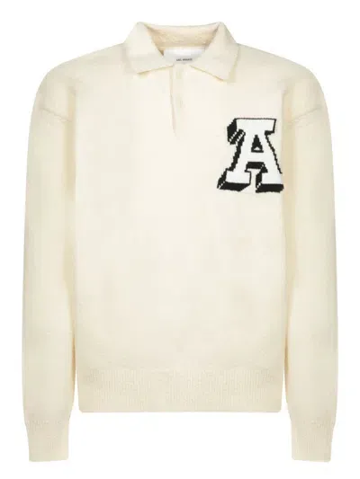 Axel Arigato Team Polo Cotton Blend Sweater In Neutrals