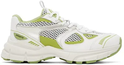 Axel Arigato White & Green Marathon Runner Sneakers In White/lime